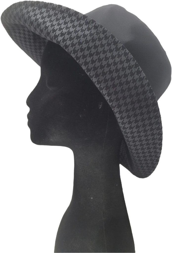 Wet Weather Bucket Hat  ||  Black-Houndstooth