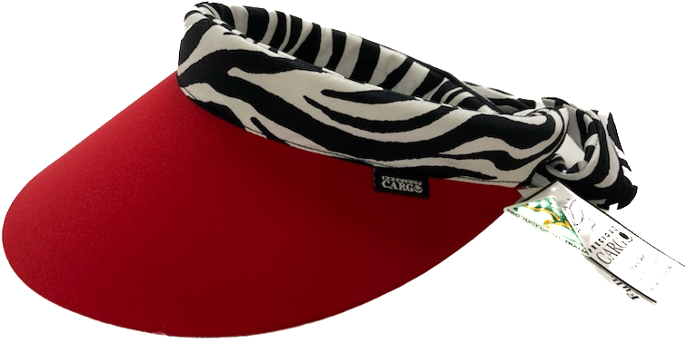 Reversible Visor  || Cherry/Black New Zebra Band