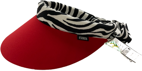 Reversible Visor  || Cherry/Black New Zebra Band