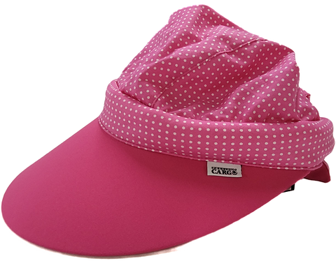 Twisty Cap || Hot Pink Polkadot