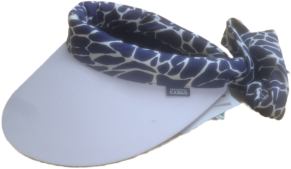 Reversible Visor  || White-Navy Vein