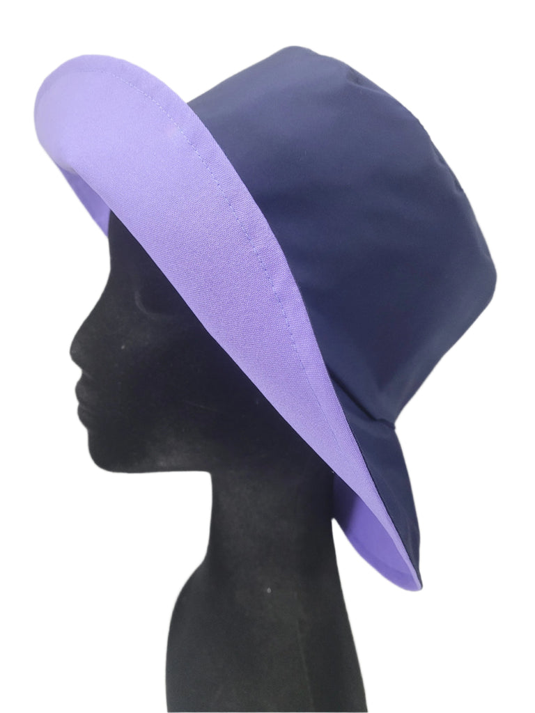 Wet Weather Bucket Hat  ||  Navy-Wisteria