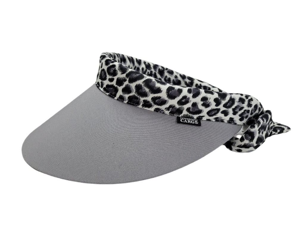 Reversible Visor  || Grey-Black-Leopard Strokes