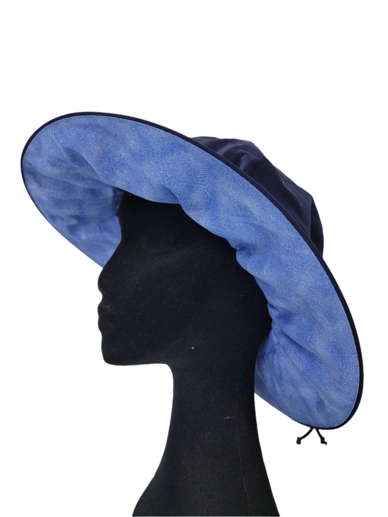 Wet Weather Floppy Hat  || Navy-Blue Clouds