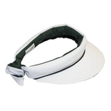 Visor || White-Bottle Green w Black Piping