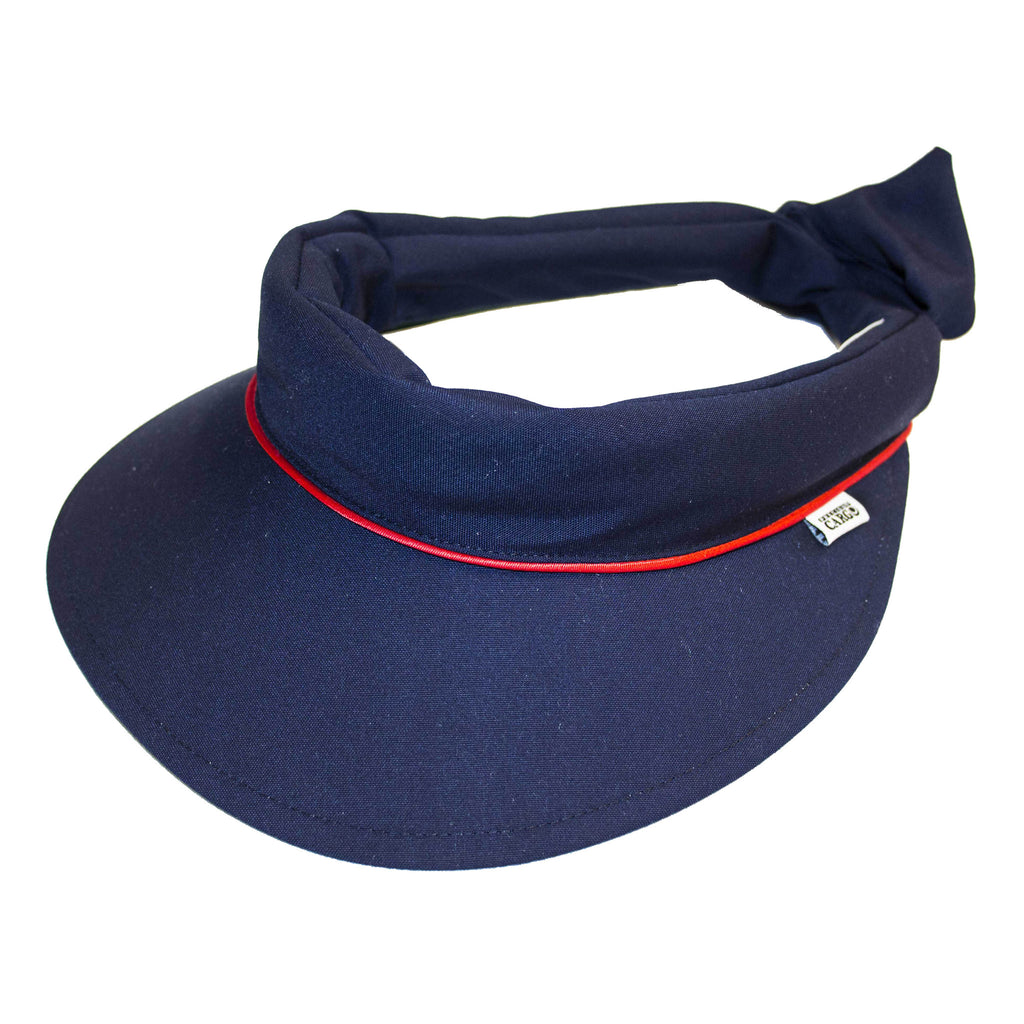 Visor || Navy w Red Piping