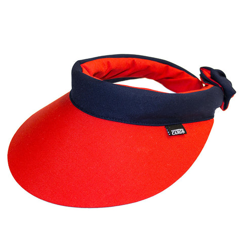 Reversible Visor || Cherry Red-School Navy