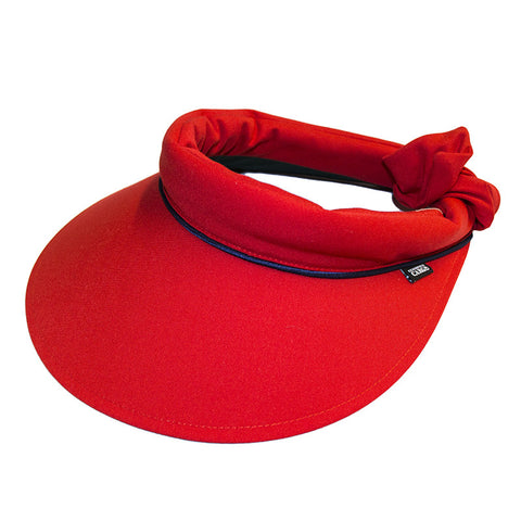 Visor || Red w Navy Piping