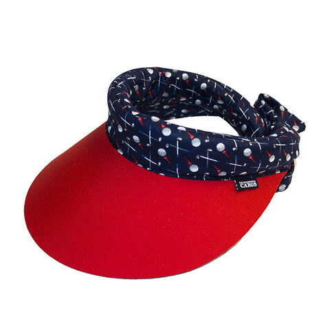 Reversible Visor || Red-Golf Print