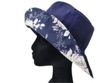 Wet Weather Bucket Hat  ||  Navy-White Rose